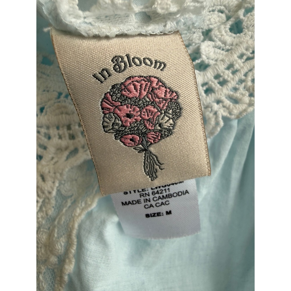 In Bloom by Jonquil Robin's Egg Blue Crochet Lace Cami Top Racerback‎ Boho - Picture 6 of 6